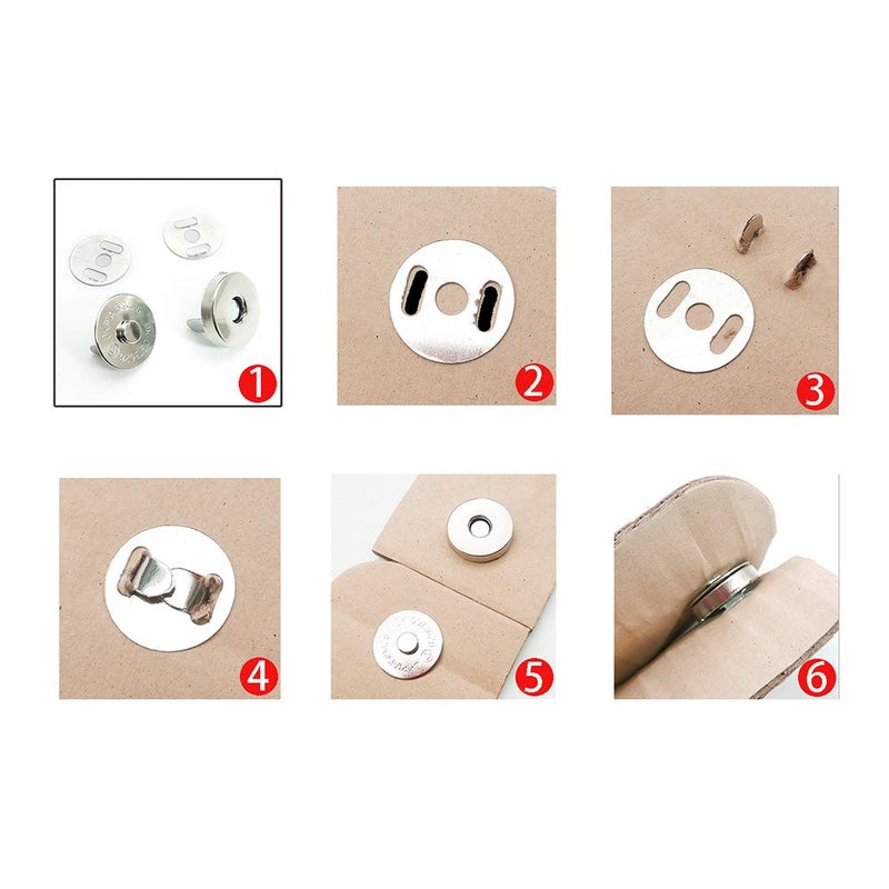 Vafon 100 Sets Silver Tone Magnetic Purse Snap Clasps Button/Great for Closure Purse Handbag Clothes Sewing Craft No Tools Required 18mm (18Y100) - Image 5